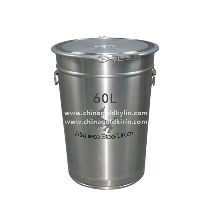 60L open head sealed conical stainless steel drum - Innopack